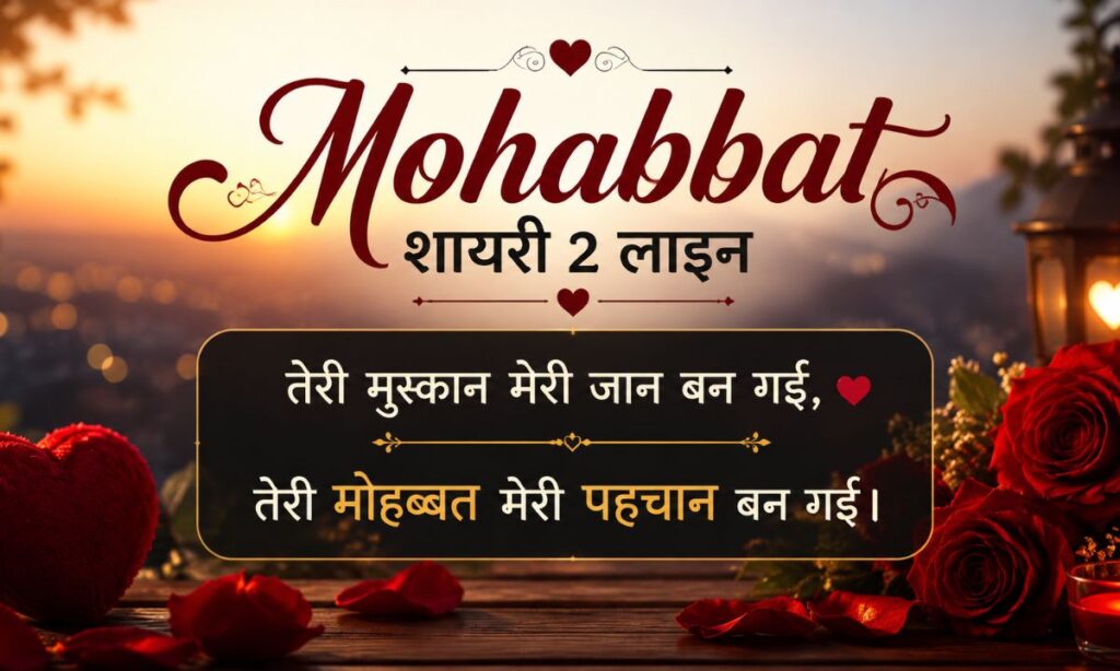 Mohabbat Shayari 2 Lines in Hindi