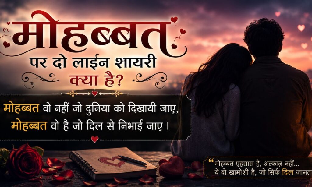 मोहब्बत पर दो लाइन शायरी क्या है
