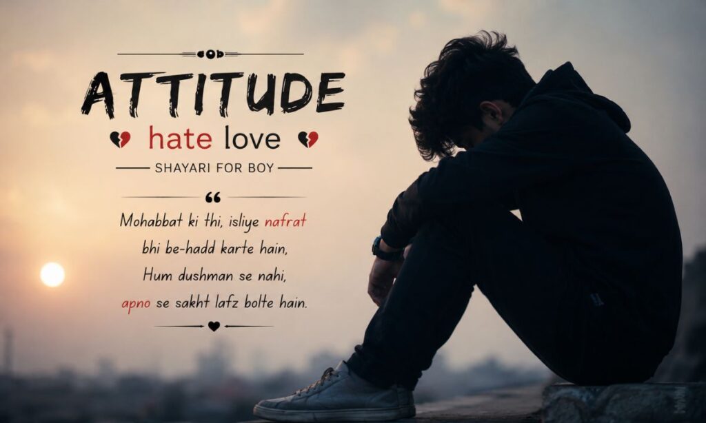 Attitude hate love shayari for boy