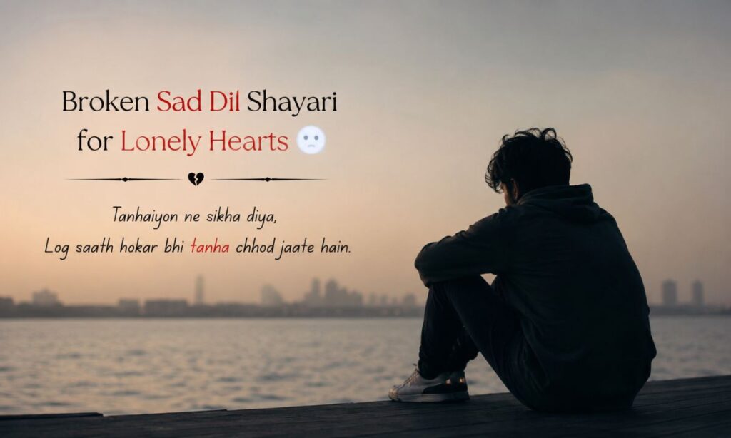Broken Sad Dil Shayari for (Lonely Hearts😶_🌫️