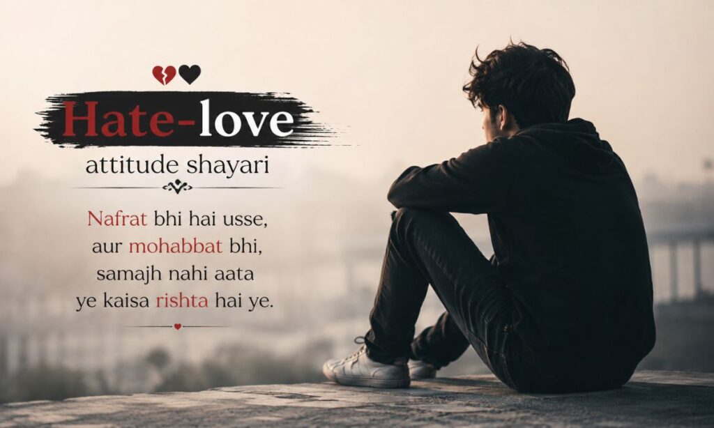 Hate-love attitude shayari image
