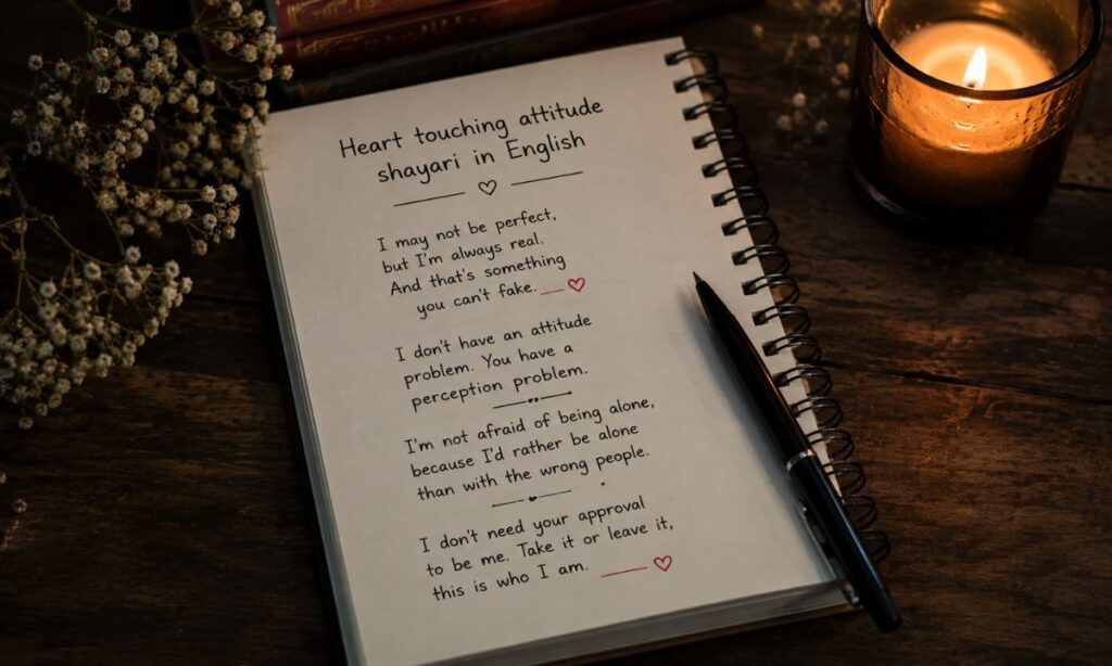 Heart touching attitude shayari in English