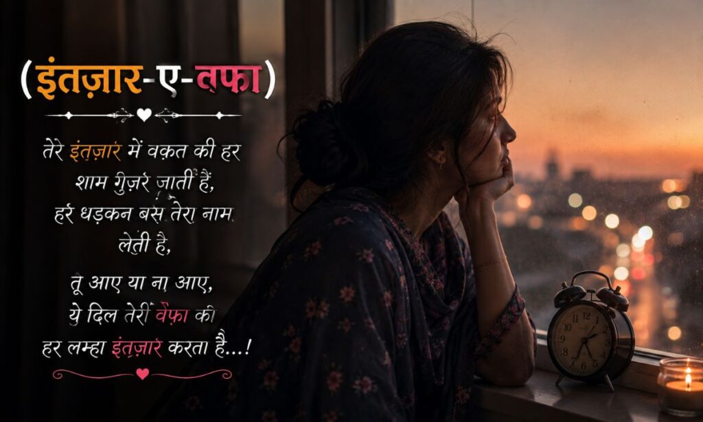 Miss you shayari in Urdu for girlfriend⏳(इंतज़ार-ए-वफ़ा)
