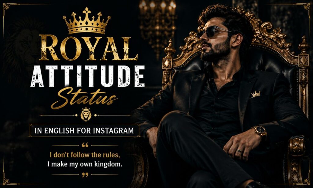 Royal attitude Status in English for Instagram