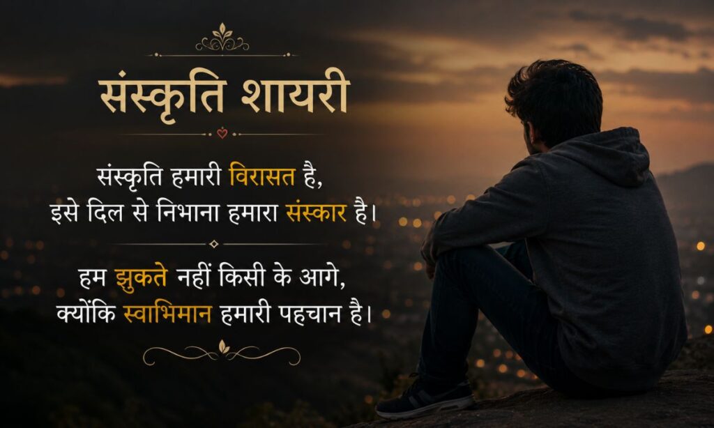 Sanskriti shayari in hindi 2-line heart touch attitude