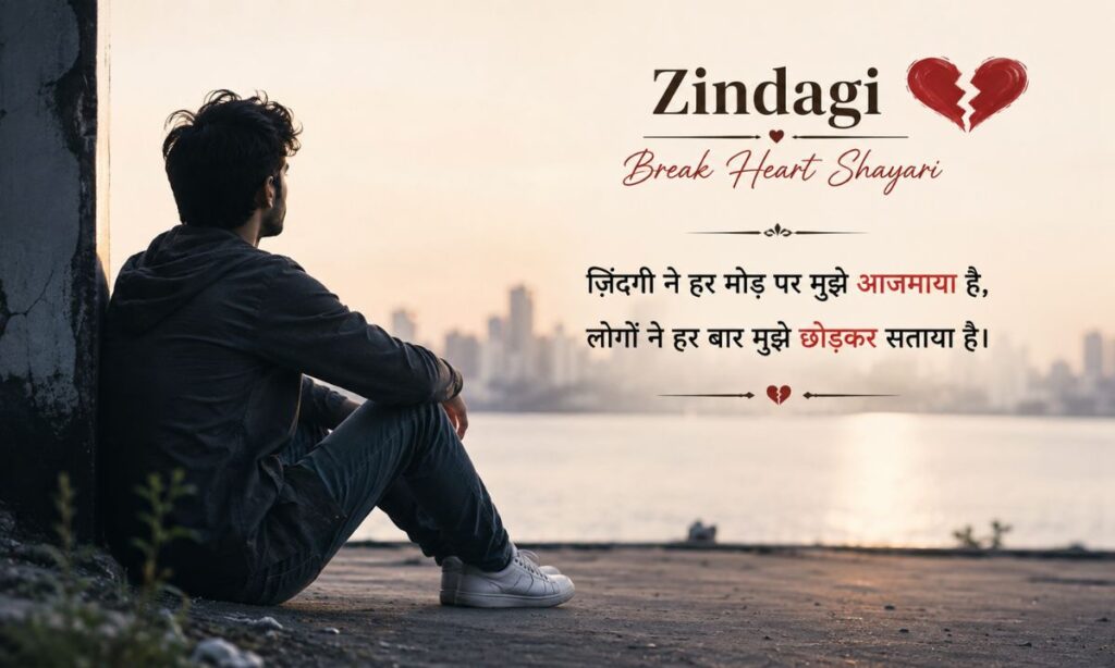 🖤 Zindagi Break Heart Shayari, Zindagi sad shayari on life