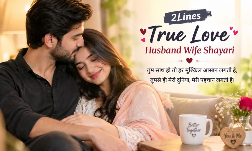 2Lines True Love Husband Wife Shayari