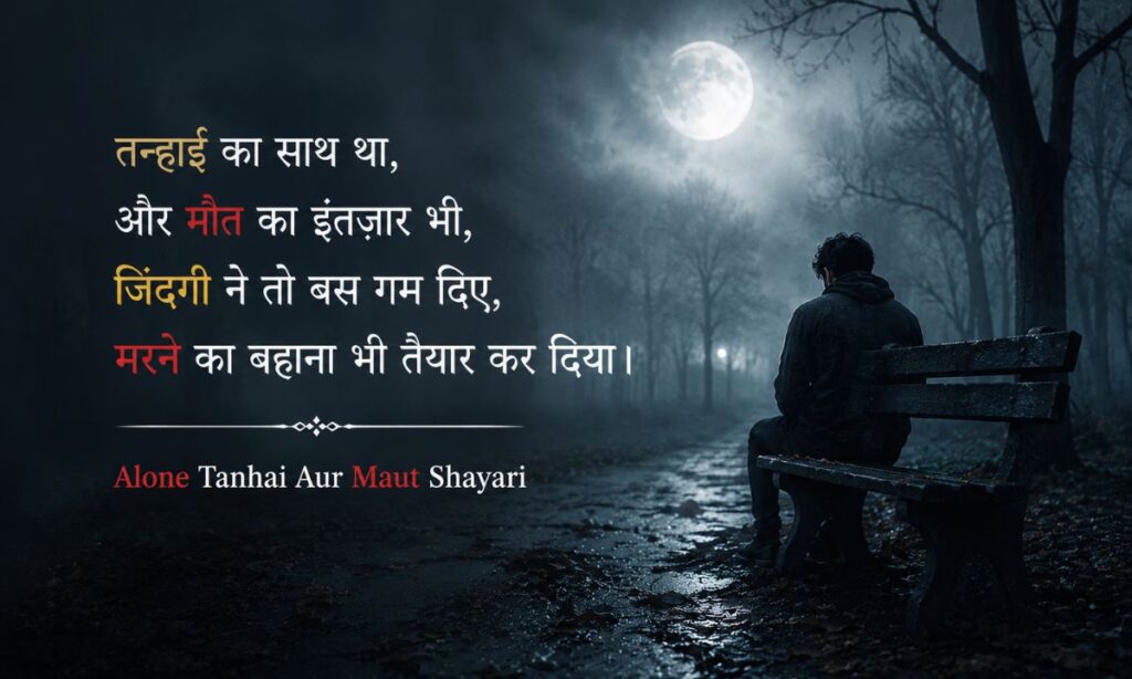 Alone Tanhai Aur Maut Shayari