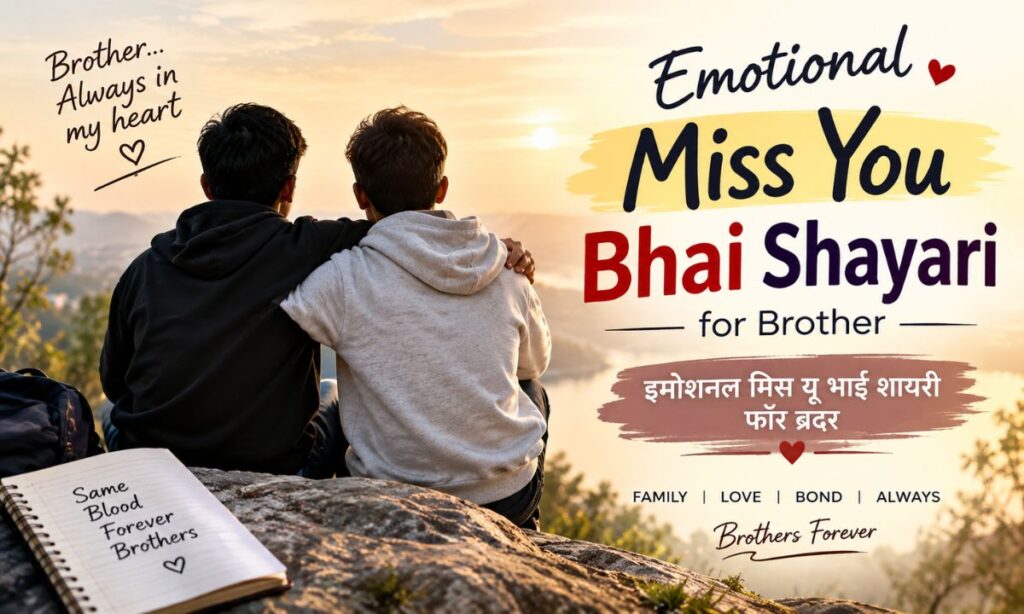 Emotional Miss You Bhai Shayari for Brother इमोशनल मिस यू भाई शायरी फॉर ब्रदर
