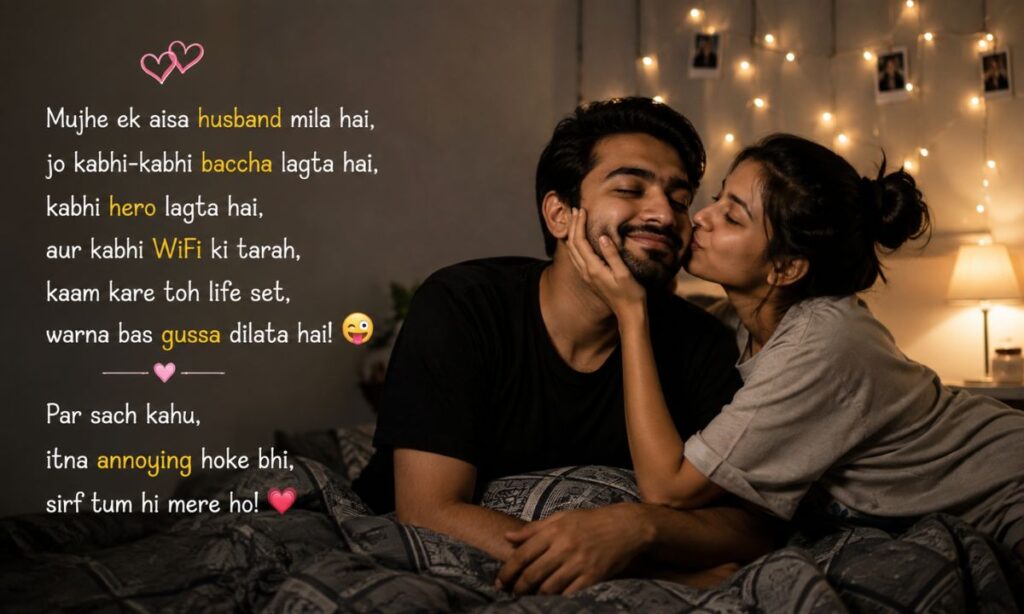 Funny romantic shayari for husband