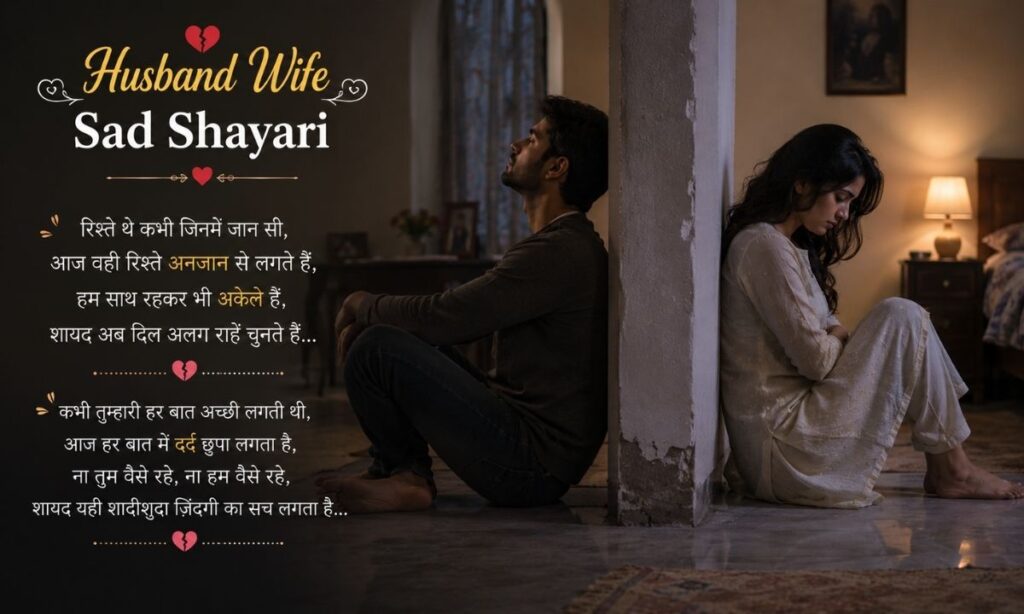 Husband Wife Sad Shayari in Hindi