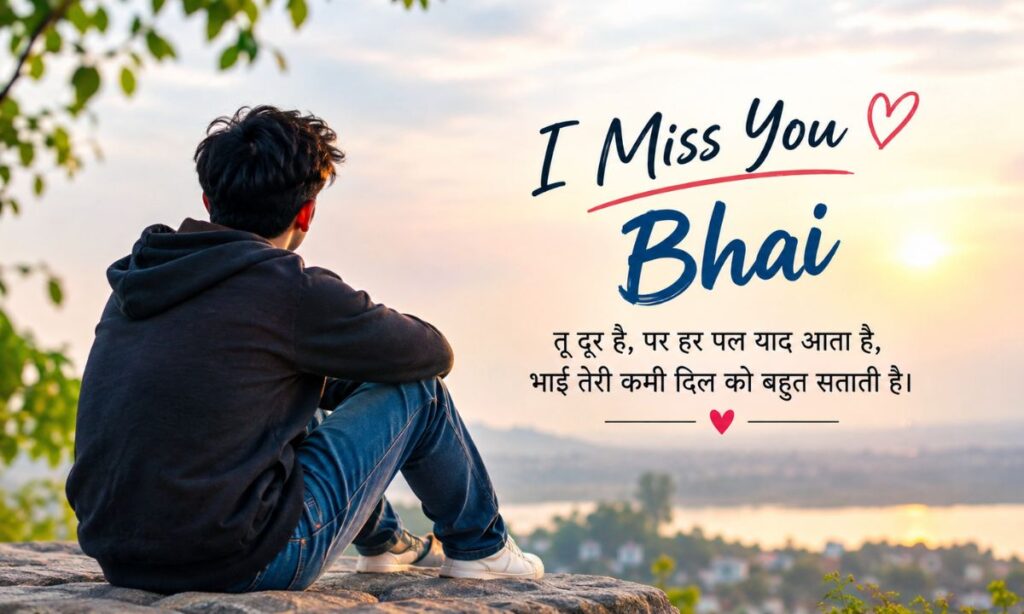 I miss you bhai shayari , हार्ट टचिंग मिस यू भाई शायरी 2 लाइन्स