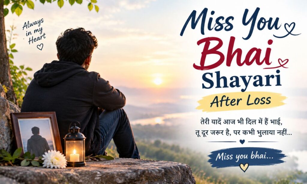 Miss You Bhai Shayari After Loss , Miss you bhai shayari, मिस यू भाई शायरी आफ्टर लॉस