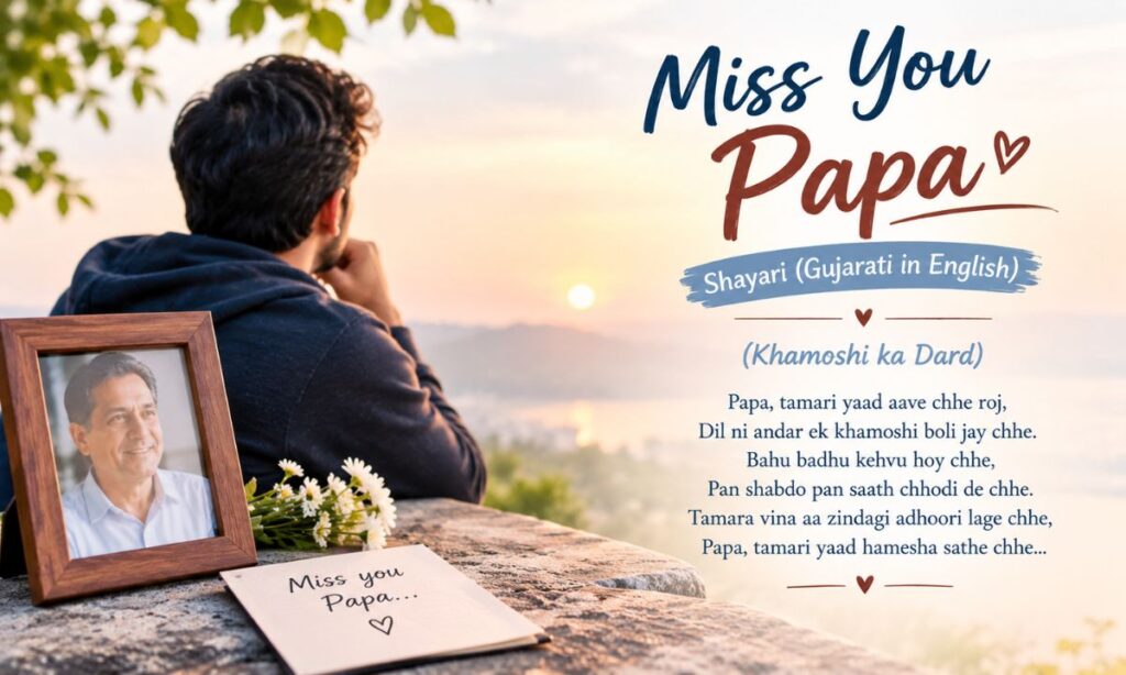 Miss you papa shayari gujarati in english 🤫 (खामोशी का दर्द )