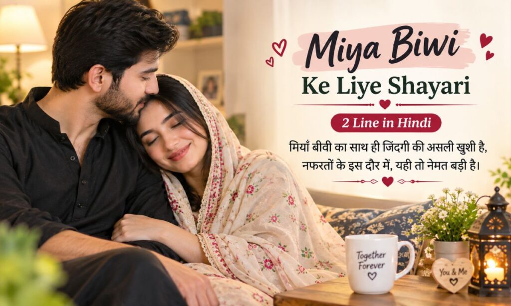 Miya Biwi Ke Liye Shayari 2 Line in Hindi