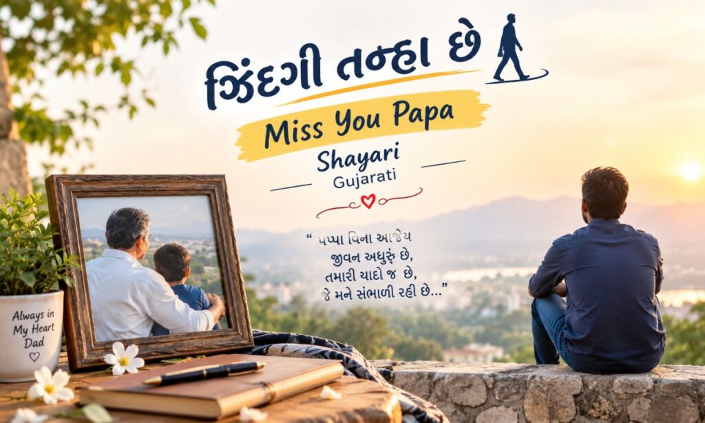 Zindagi Tanha Hai 🚶_♂️ Miss you papa shayari gujarati (ज़िंदगी तन्हा है )