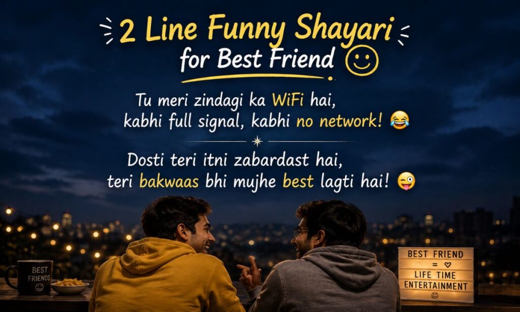2 Line Funny Shayari for Best Friend