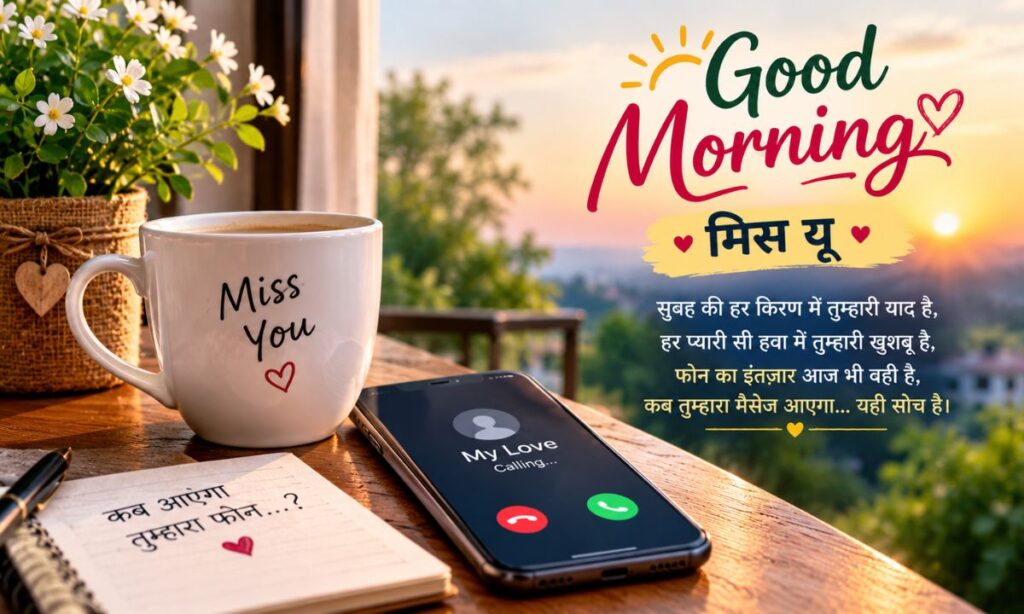 Good morning miss you in hindi _(फोन की इंतज़ार)