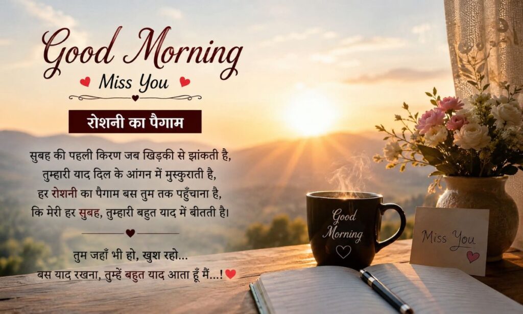Good morning miss you shayari (रोशनी का पैगाम)
