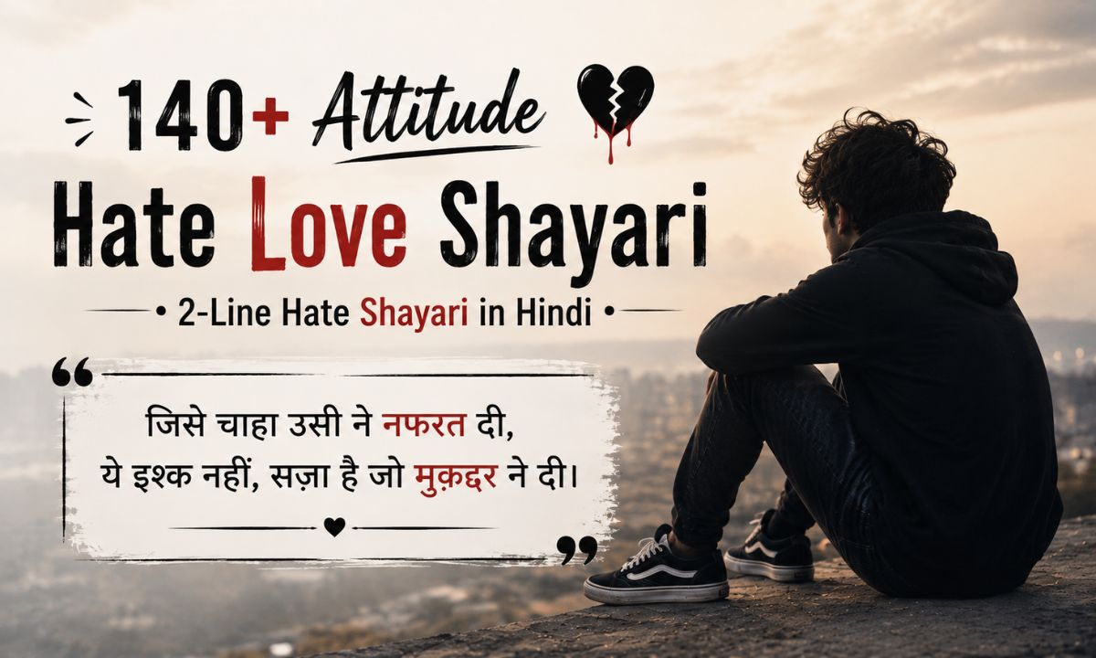 140+ Attitude Hate Love Shayari 2-Line Hate Shayari in Hindi
